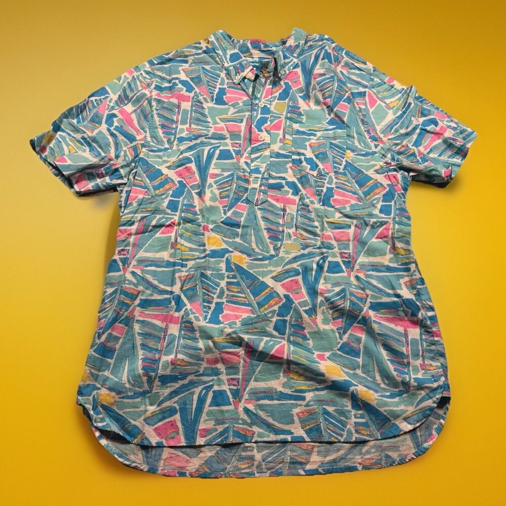 Chubbies The Nutter Golf Pullover Mens XL Hawaiian Style AOP Beach Made In USA